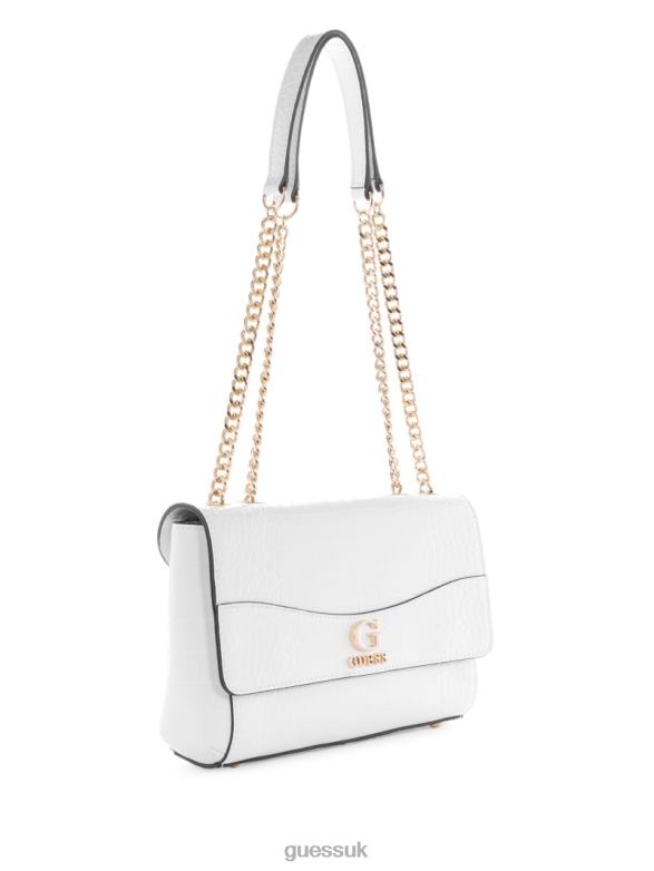 GUESS Women Nell Croc Convertible Crossbody White Multi Bags V28V62812