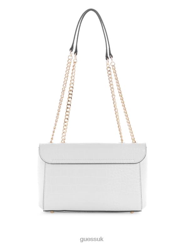 GUESS Women Nell Croc Convertible Crossbody White Multi Bags V28V62812