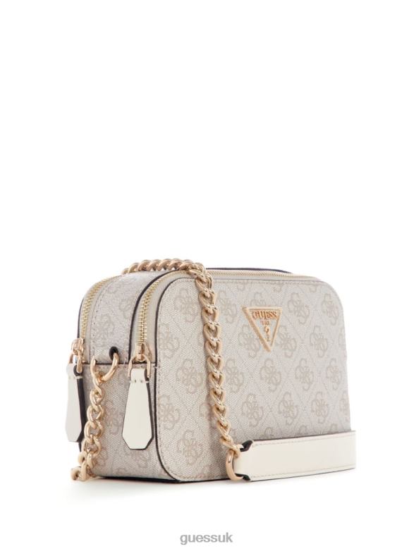 GUESS Women Noelle Quatto G Camera Crossbody Dove Logo Bags V28V62809
