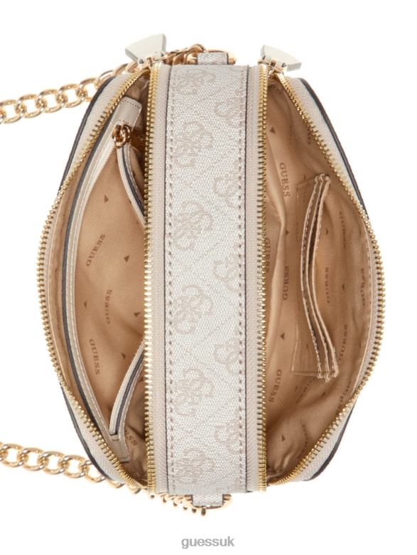 GUESS Women Noelle Quatto G Camera Crossbody Dove Logo Bags V28V62809