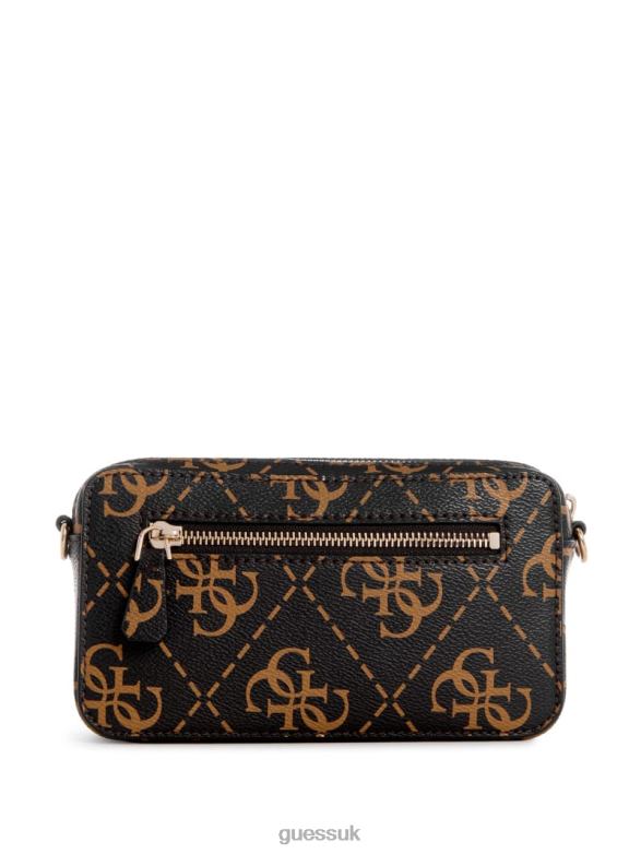 GUESS Women Rea Quattro G Mini Camera Crossbody Brown Multi Bags V28V62754