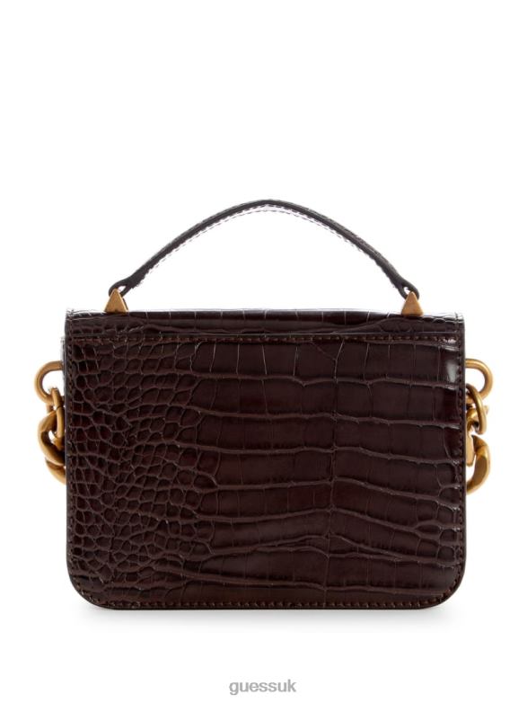 GUESS Women Retour Mini Top Handle Crossbody Espresso Bags V28V62876