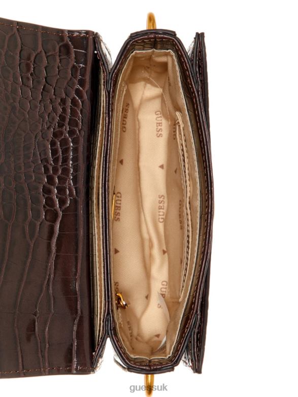 GUESS Women Retour Mini Top Handle Crossbody Espresso Bags V28V62876