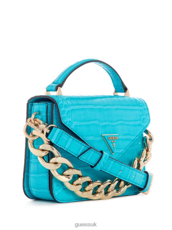 GUESS Women Retour Mini Top Handle Crossbody Turquoise Bags V28V62906
