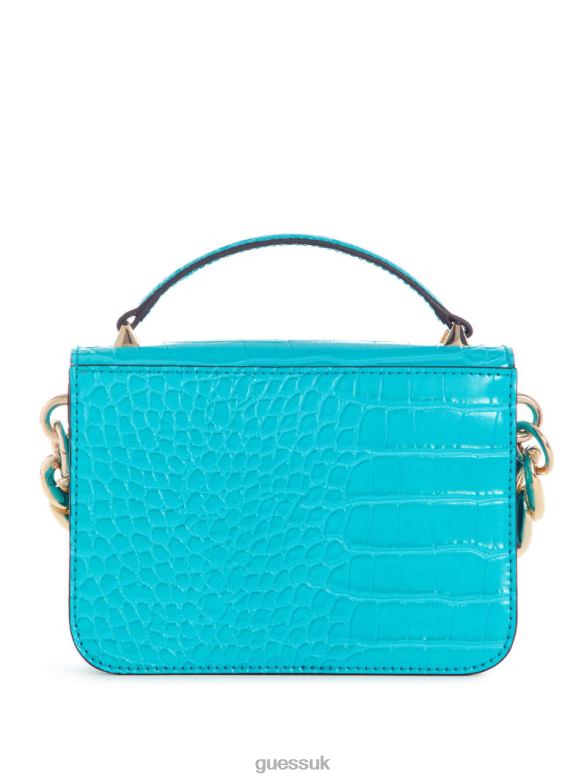 GUESS Women Retour Mini Top Handle Crossbody Turquoise Bags V28V62906