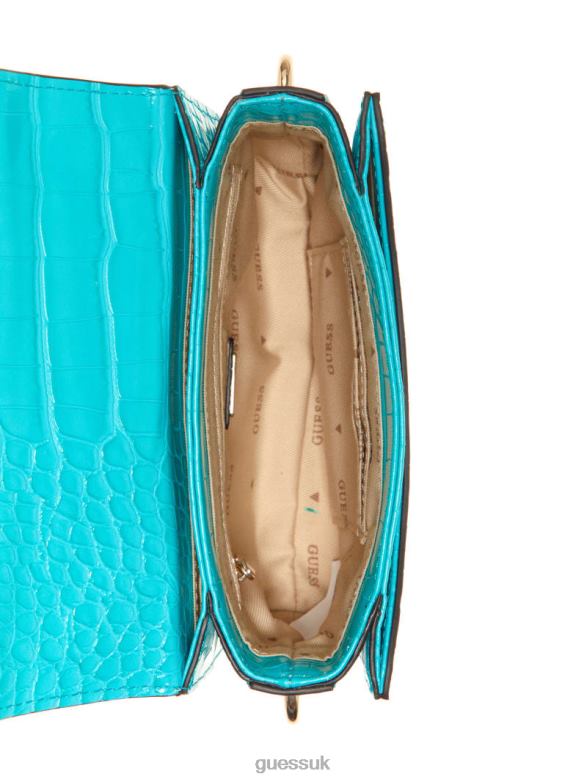 GUESS Women Retour Mini Top Handle Crossbody Turquoise Bags V28V62906
