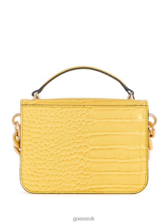 GUESS Women Retour Mini Top Handle Crossbody Yellow Bags V28V62847