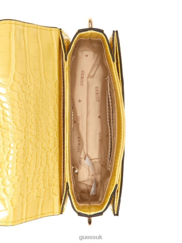 GUESS Women Retour Mini Top Handle Crossbody Yellow Bags V28V62847