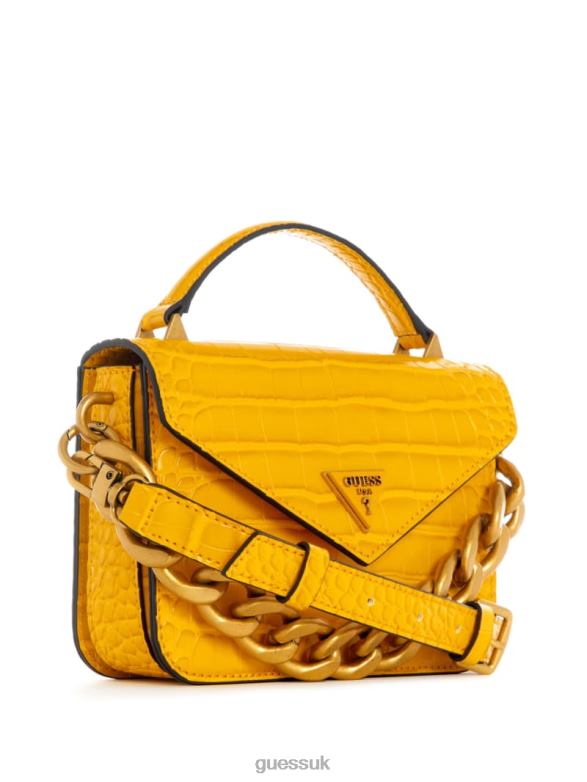 GUESS Women Retour Mini Top Handle Crossbody Yellow Bags V28V62893