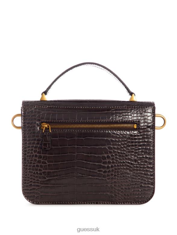 GUESS Women Retour Top Handle Crossbody Espresso Bags V28V62845