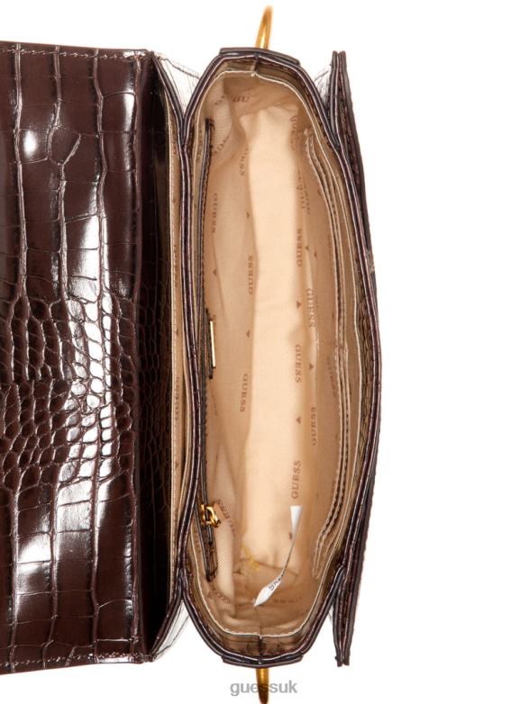 GUESS Women Retour Top Handle Crossbody Espresso Bags V28V62845
