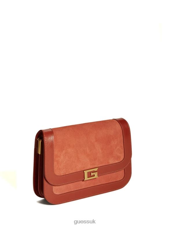 GUESS Women Thea Mini Flap Leather Crossbody Rus Bags V28V62916