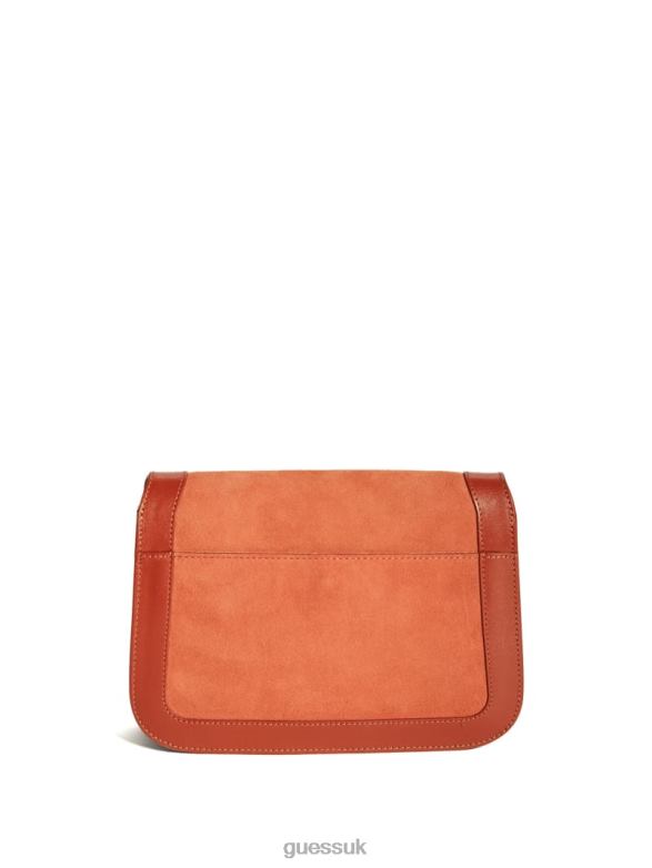 GUESS Women Thea Mini Flap Leather Crossbody Rus Bags V28V62916