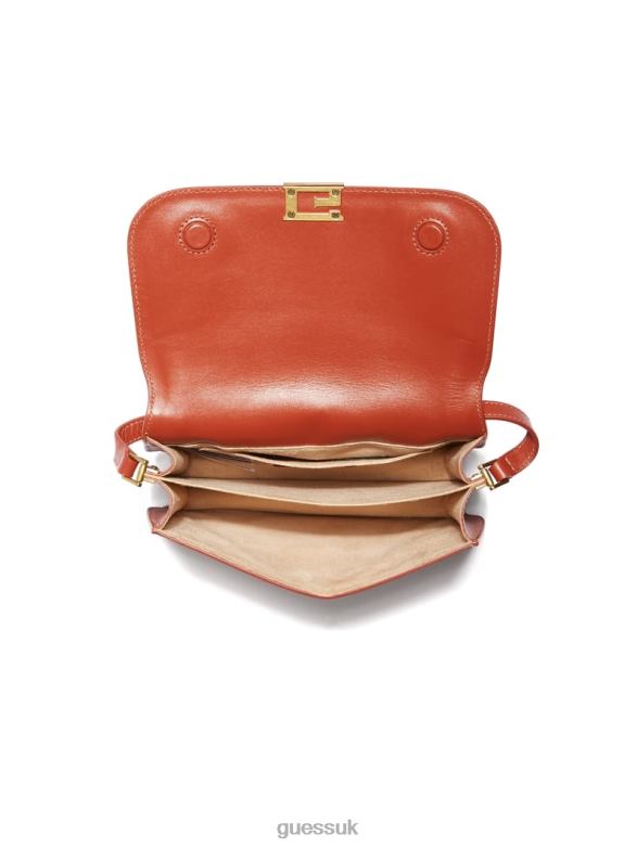 GUESS Women Thea Mini Flap Leather Crossbody Rus Bags V28V62916