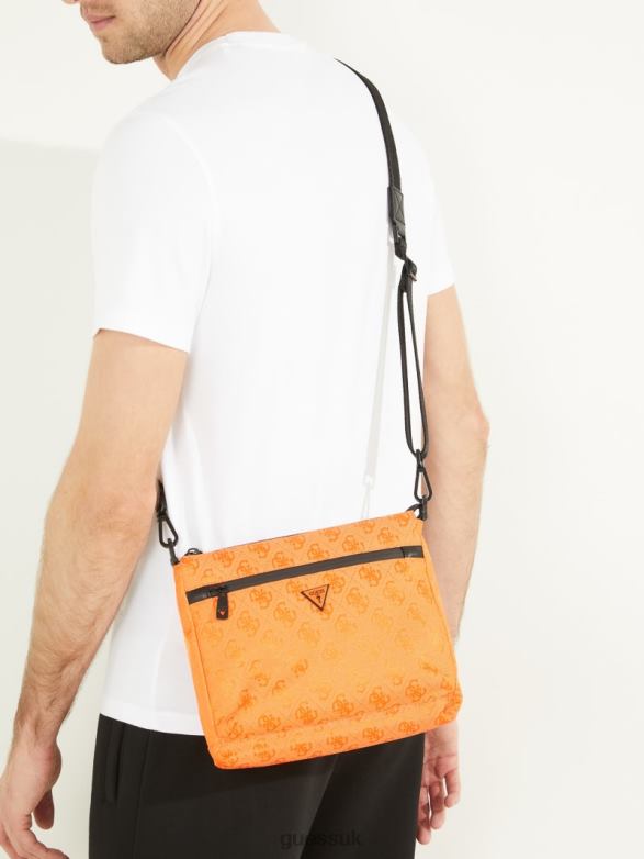 GUESS Women Vezzola Nylon Crossbody Orange Bags V28V63247