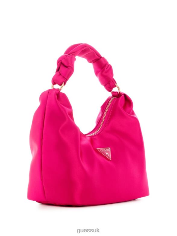 GUESS Women Velina Satin Hobo Bag Light/Pastel Purple Bags V28V63035