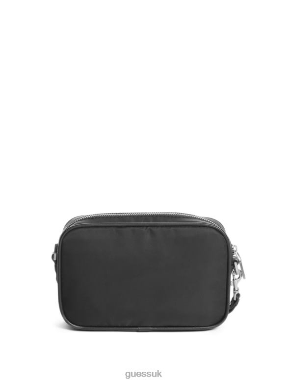 GUESS Women Certosa Small Necessity Bag Black Floral Print Bags V28V63202