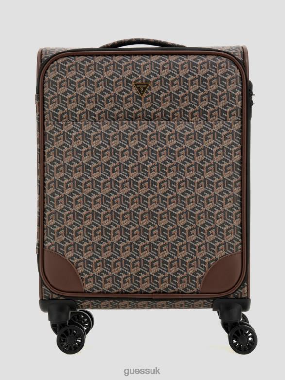 GUESS Women Ederlo 4-Wheel Cabin Trolley Suitcase Black Floral Print Bags V28V63190