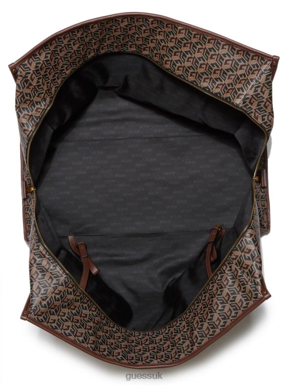 GUESS Women Ederlo Duffle Bag Black Floral Print Bags V28V63184