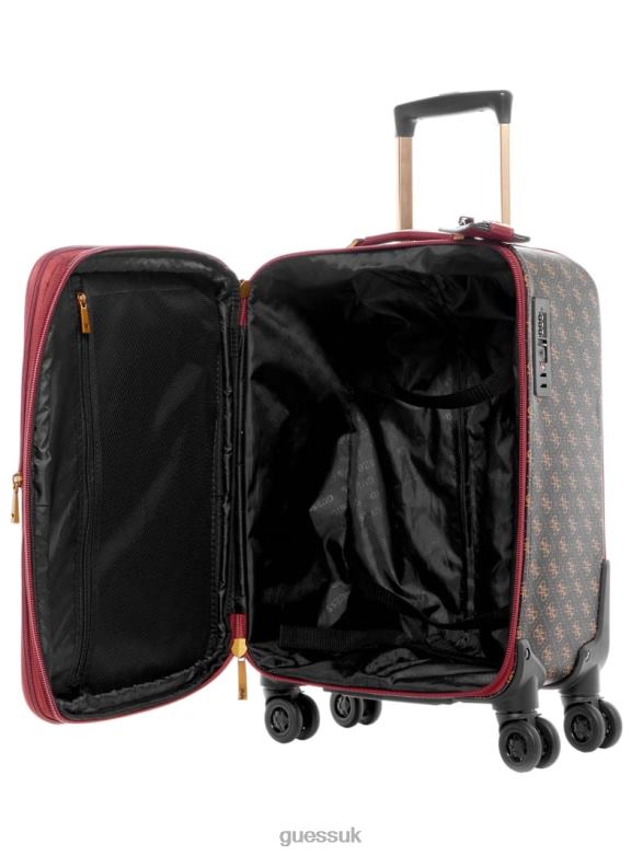 GUESS Women Izzy 8-Wheel Suitcase Brown Logo/Merlot Bags V28V63192