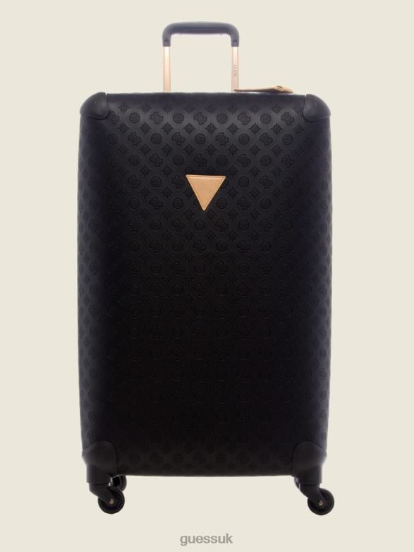 GUESS Women Wilder 4-Wheel Suitcase Black Floral Print Bags V28V63230