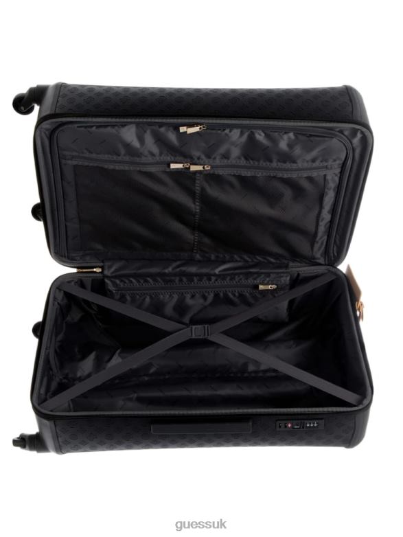 GUESS Women Wilder 4-Wheel Suitcase Black Floral Print Bags V28V63230