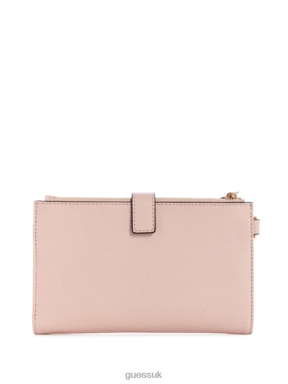 GUESS Women Laurel Double-Zip Organizer Rose Pink Bags V28V63149