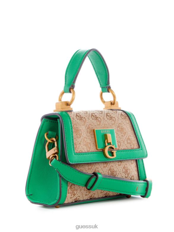 GUESS Women Stephi Jacquard Logo Micro Mini Bag Green Bags V28V62968