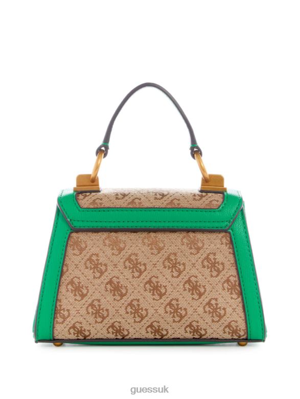 GUESS Women Stephi Jacquard Logo Micro Mini Bag Green Bags V28V62968