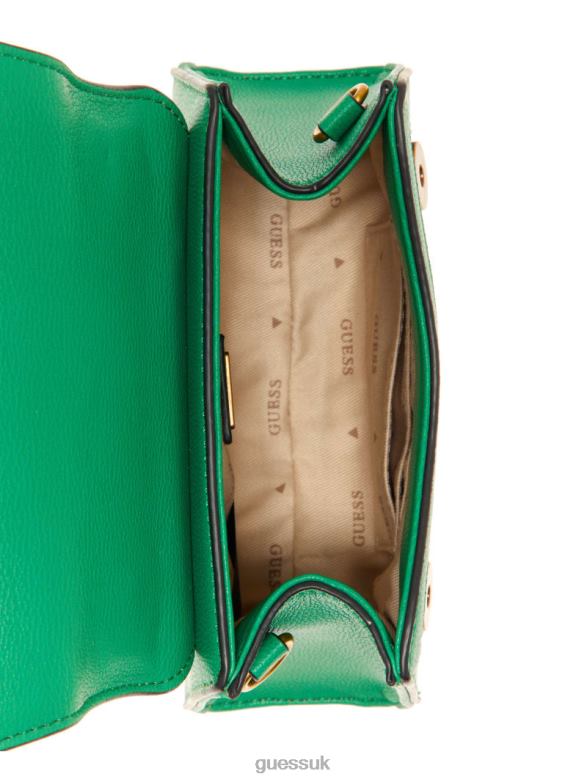 GUESS Women Stephi Jacquard Logo Micro Mini Bag Green Bags V28V62968