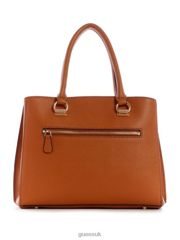 GUESS Women Alexie Girlfriend Satchel Light Cognac Bags V28V63264