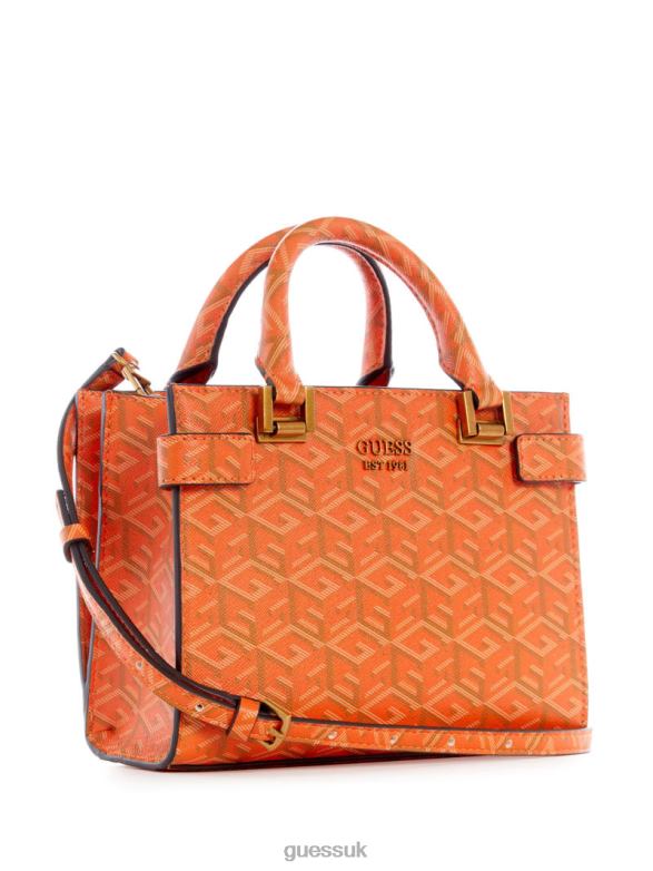 GUESS Women Atene Mini Satchel Orange Logo Bags V28V63307