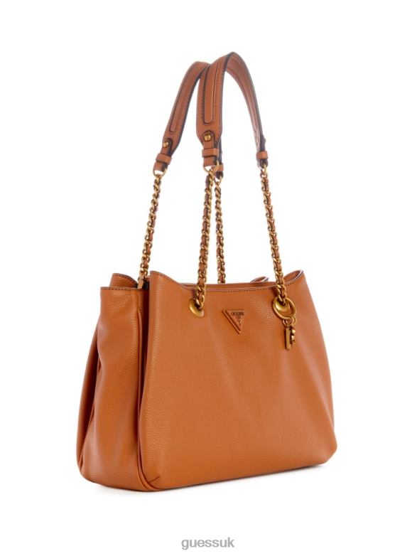 GUESS Women Becci Girlfriend Shoulder Satchel Cognac Bags V28V63027