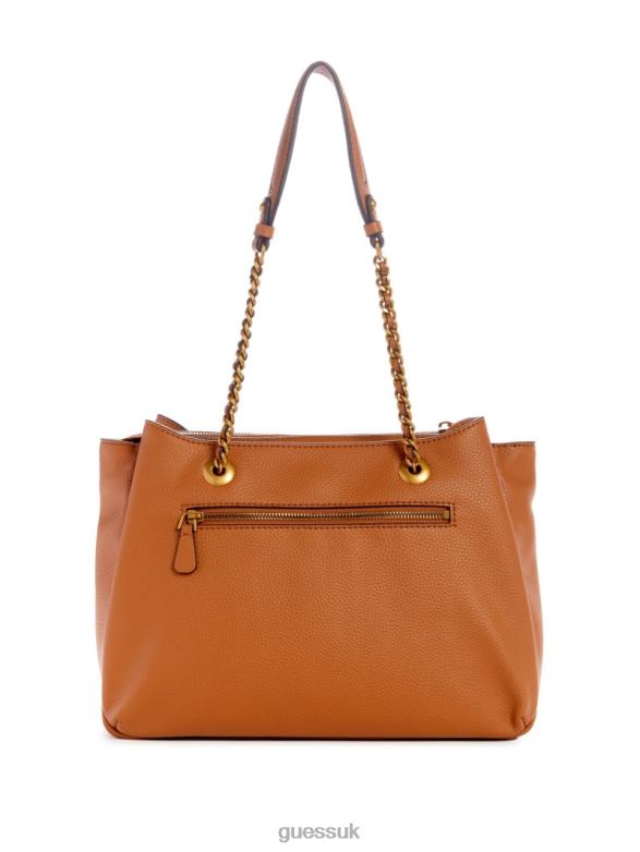 GUESS Women Becci Girlfriend Shoulder Satchel Cognac Bags V28V63027