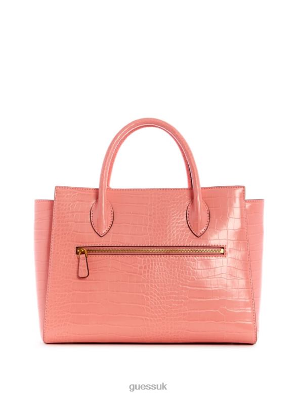 GUESS Women Enisa High Society Satchel Coral Bags V28V63301