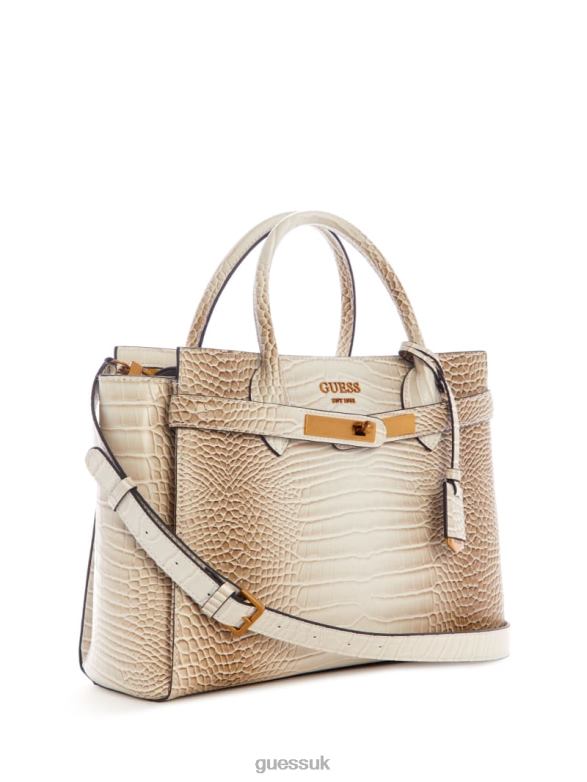 GUESS Women Enisa High Society Satchel White Bags V28V62871