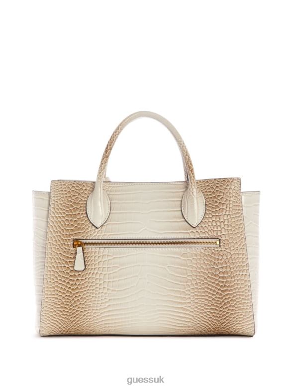 GUESS Women Enisa High Society Satchel White Bags V28V62871
