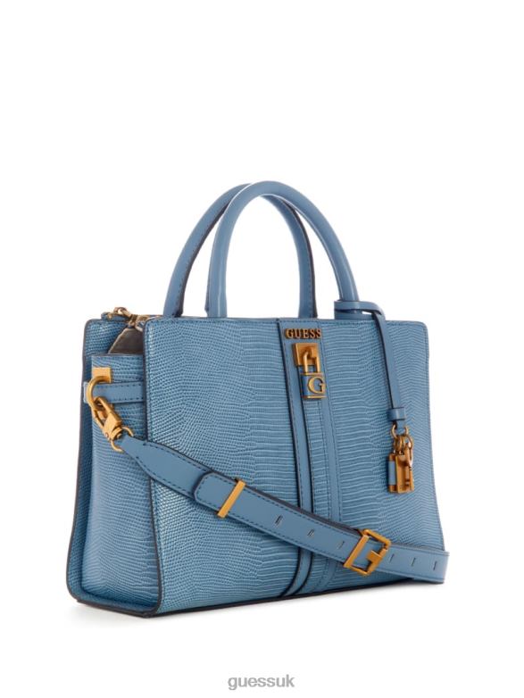 GUESS Women Ginevra Textured Elite Society Satchel Slate Bags V28V62879