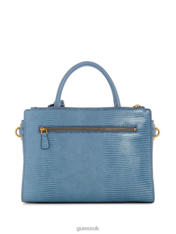 GUESS Women Ginevra Textured Elite Society Satchel Slate Bags V28V62879