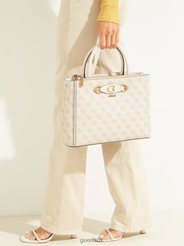 GUESS Women Izzy Logo Status Satchel Steel Bags V28V62839