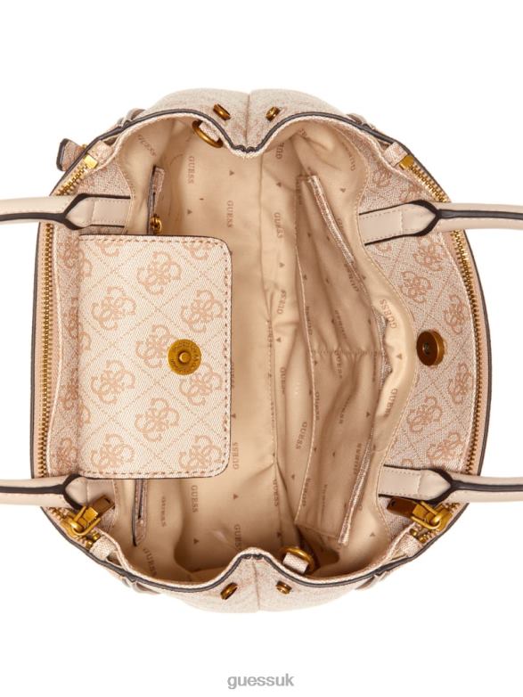 GUESS Women Izzy Logo Status Satchel Steel Bags V28V62839