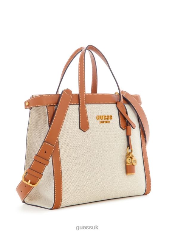GUESS Women Jovie Society Satchel Cognac Bags V28V63263