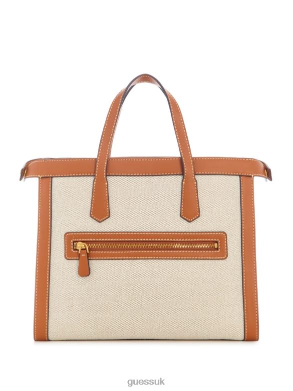 GUESS Women Jovie Society Satchel Cognac Bags V28V63263