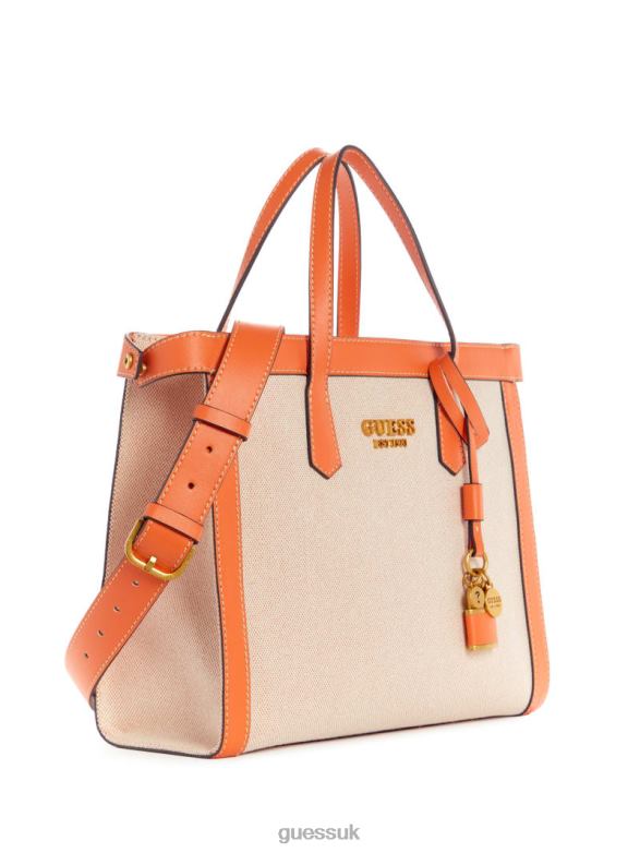 GUESS Women Jovie Society Satchel Orange Bags V28V63262