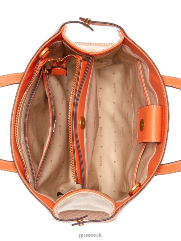 GUESS Women Jovie Society Satchel Orange Bags V28V63262