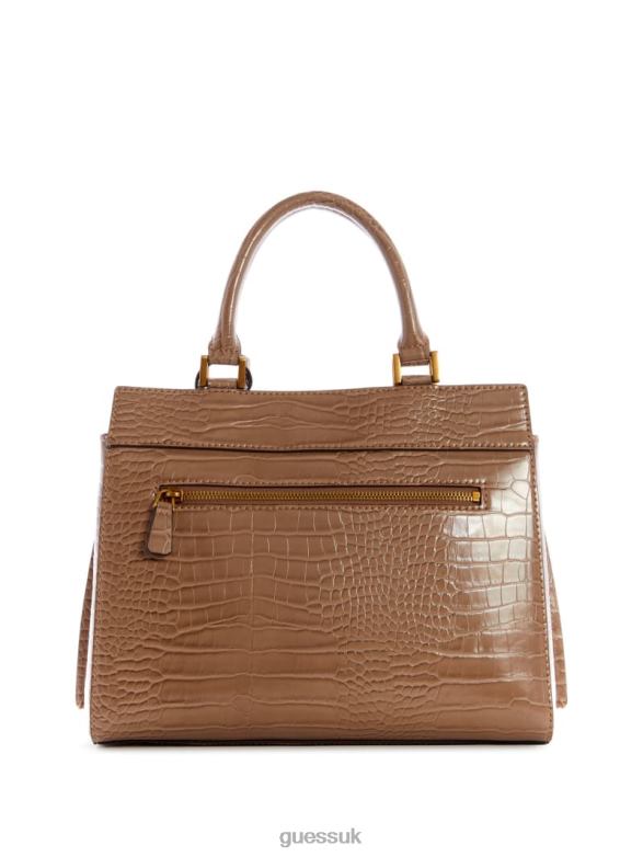 GUESS Women Katey Crocodile-Embossed Luxury Satchel Lily Green Bags V28V63278