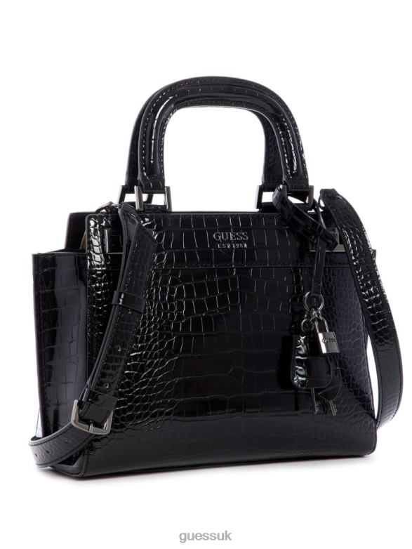 GUESS Women Katey Girlfriend Satchel Black Bags V28V63266