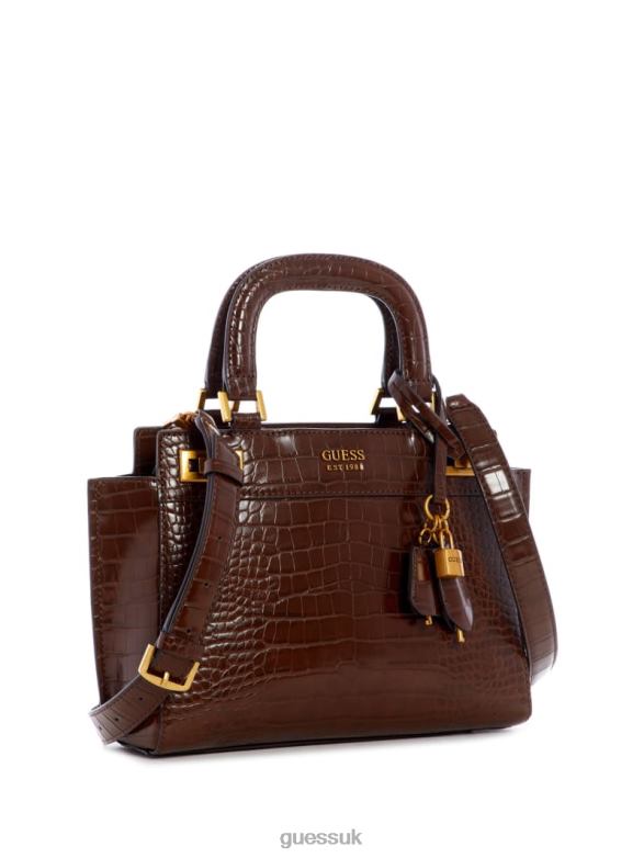 GUESS Women Katey Girlfriend Satchel Brown Bags V28V63274