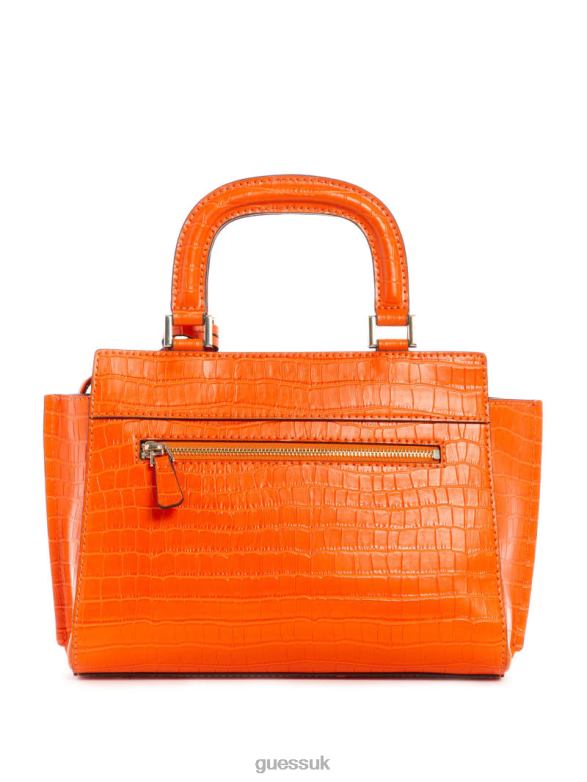 GUESS Women Katey Girlfriend Satchel Orange Bags V28V63277
