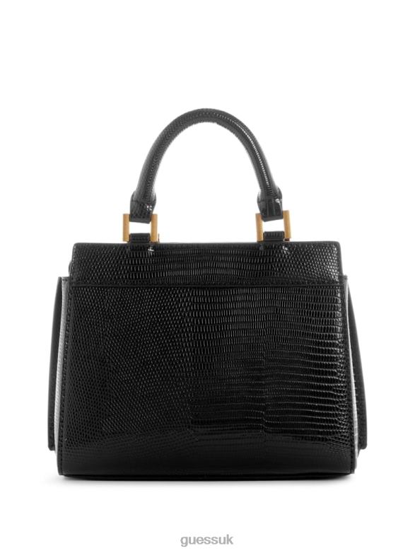 GUESS Women Katey Lizard Mini Satchel Black Floral Print Bags V28V63259